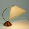 Scandinavian Modern Teak and Brass Table Lamp with Paper Lampshade 3