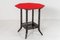 Table d'Appoint Octogonale Mouvement Esthétique avec Rouge Baize 1