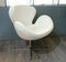 Swan White Leather Swivel Chairs by Arne Jacobsen, Set of 2 2