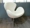 Swan White Leather Swivel Chairs by Arne Jacobsen, Set of 2, Image 2