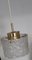 Vintage Glass & Brass Ceiling Lamp from Hillebrand, 1970s 3