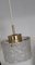 Vintage Glass & Brass Ceiling Lamp from Hillebrand, 1970s, Image 3