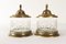 Antique Crystal and Bronze Jars, 19th-Century Set of 2 2