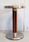 Small Circular Brushed Stainless Steel Pedestal Table, 1920s 20