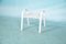 Minimalistic White Wire & Metal Stool, 1950s, Image 1