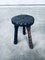 Spanish Brutalist Wooden Tripod Chair & Stool, 1960s, Set of 2, Image 3