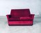 Fuchsiafarbenes 2-Sitziges 2-Sitzer Sofa mit Fransen im Hollywood Regency Stil, 1960er 1