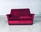Hollywood Regency Style Fuchsia Velvet 2-Seat Sofa with Fringe, 1960s 1