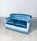 Vintage Hollywood Regency Style Baby Blue Velvet 2-Seat Sofa, 1950s, Image 14