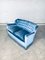 Vintage Hollywood Regency Style Baby Blue Velvet 2-Seat Sofa, 1950s 12