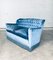 Vintage Hollywood Regency Style Baby Blue Velvet 2-Seat Sofa, 1950s 11