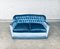 Vintage Hollywood Regency Style Baby Blue Velvet 2-Seat Sofa, 1950s 7