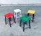 Mid-Century Colorful Stools by Bois Manu, Belgium, 1950s, Set of 4 11