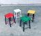 Mid-Century Colorful Stools by Bois Manu, Belgium, 1950s, Set of 4, Image 11