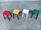 Mid-Century Colorful Stools by Bois Manu, Belgium, 1950s, Set of 4 14