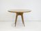 Ash Wood Round Table with Brass Details 1