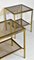 Vintage Brass & Glass Two Tiered Side Tables, 1970s, Set of 2 3