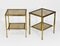 Vintage Brass & Glass Two Tiered Side Tables, 1970s, Set of 2 2