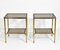 Vintage Brass & Glass Two Tiered Side Tables, 1970s, Set of 2 1