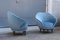 Blue Velvet Lounge Chairs by Federico Munari, 1950s, Set of 2 2