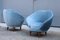 Blue Velvet Lounge Chairs by Federico Munari, 1950s, Set of 2 4