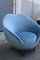 Blue Velvet Lounge Chairs by Federico Munari, 1950s, Set of 2 8