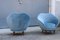 Blue Velvet Lounge Chairs by Federico Munari, 1950s, Set of 2 12