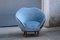 Blue Velvet Lounge Chairs by Federico Munari, 1950s, Set of 2 3