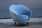 Blue Velvet Lounge Chairs by Federico Munari, 1950s, Set of 2 1