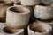 Vintage Concrete Brutalist Flower Pots, Set of 6 5