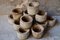 Vintage Concrete Brutalist Flower Pots, Set of 6 3