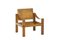 Lounge Armchair in Leather and Elm by Pierre Chapo, 1978, Image 1