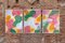Abstrakte botanische Malerei, Triptychon von bunten Pastell Flourish Formen, Papier, 2021 7