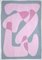 Figurines Rose Pastel, Formes de Corps Abstraites sur Papier Gris, 2021 1