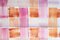 Gemälde von Pink und Orange Brushstroke Grid, Acryl auf Papier, 2021 4
