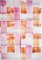Gemälde von Pink und Orange Brushstroke Grid, Acryl auf Papier, 2021 1