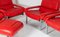 Mid-Century Pieff Gamma Red Leather Tubular Chrome Suite with Swivel Chairs, Armchairs and Footstool, Set of 5, Image 31