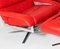 Mid-Century Pieff Gamma Red Leather Tubular Chrome Suite with Swivel Chairs, Armchairs and Footstool, Set of 5 33