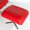 Mid-Century Pieff Gamma Red Leather Tubular Chrome Suite with Swivel Chairs, Armchairs and Footstool, Set of 5 16