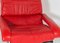 Mid-Century Pieff Gamma Red Leather Tubular Chrome Suite with Swivel Chairs, Armchairs and Footstool, Set of 5, Image 25
