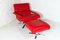 Mid-Century Pieff Gamma Red Leather Tubular Chrome Suite with Swivel Chairs, Armchairs and Footstool, Set of 5, Image 20