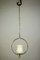 Art Deco Brass Ring Pendant Lamp with Glass Shade on Chain 5