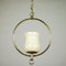 Art Deco Brass Ring Pendant Lamp with Glass Shade on Chain, Image 2