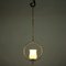 Art Deco Brass Ring Pendant Lamp with Glass Shade on Chain 3