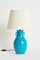 Vintage Turquoise Table Lamp by Primavera for Ceramiques d'Art de Bordeaux 2