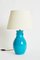 Vintage Turquoise Table Lamp by Primavera for Ceramiques d'Art de Bordeaux 3