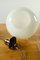 Lampada a sospensione sferica Art Déco in ottone e vetro opalino, anni '40, Immagine 8