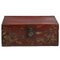 Vintage Red Lacquered Leather Trunk 1