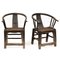 Vintage Willow Horseshoe Armchairs, Set of 2 2