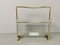 Gio Ponti Style Brass and Glass Magazine Rack, 1950s, Image 1